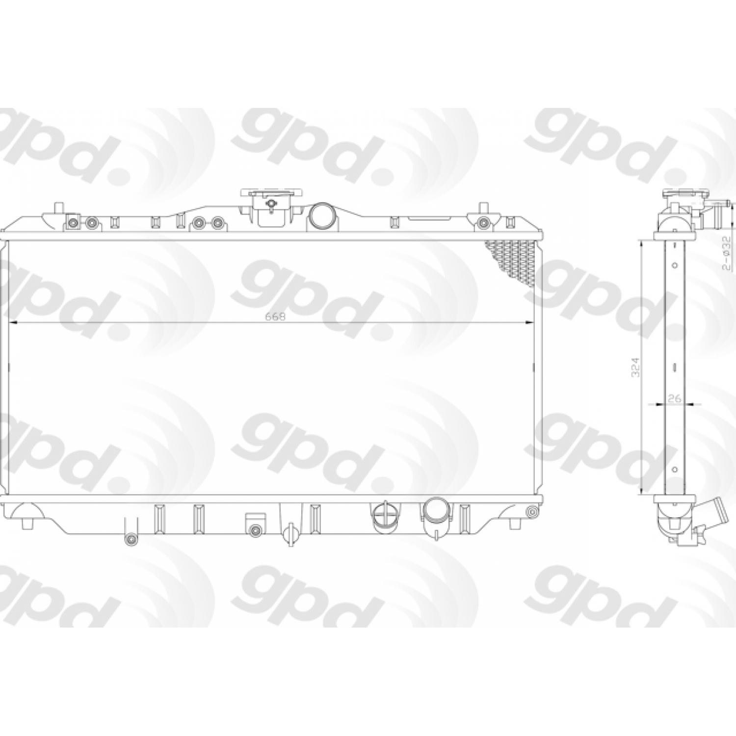 Global Parts Distributors 985 - Radiator Global Parts Distributors 985 Radiator product image 1 of 1
