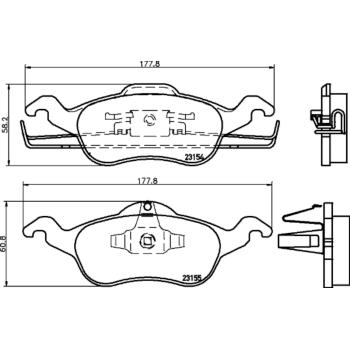 2001 Ford Focus Disc Brake Pad Front Hella Pagid 355008621 image 3 of 4
