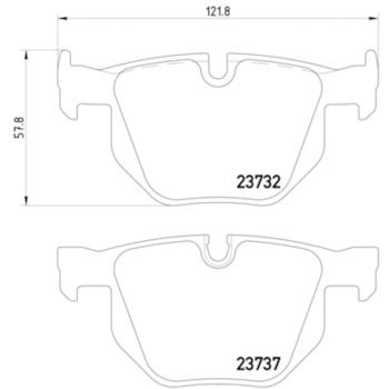 2006 BMW 530i Disc Brake Pad Rear Hella Pagid 355010471 image 4 of 4
