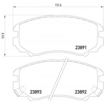 2005 Hyundai Tiburon Disc Brake Pad Front Hella Pagid 355010991 image 1 of 2