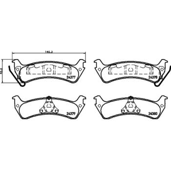 2002 Ford Windstar Disc Brake Pad Rear Hella Pagid 355012491 image 3 of 4