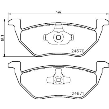 2008 Mercury Mariner Disc Brake Pad Rear Hella Pagid 355014951 image 3 of 4