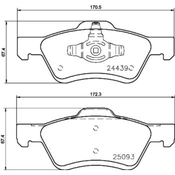 2008 Mercury Mariner Disc Brake Pad Front Hella Pagid 355014961 image 3 of 4