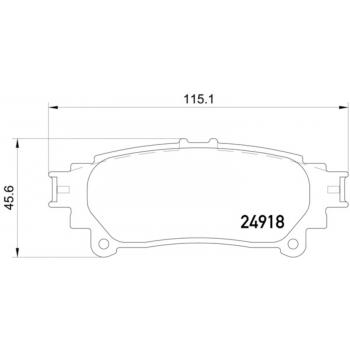 2014 Lexus RX450h Disc Brake Pad Rear Hella Pagid 355015371 image 1 of 2