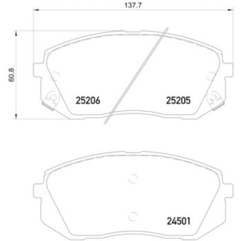 2019 Kia Niro EV Disc Brake Pad Front Hella Pagid 355015841 image 2 of 2