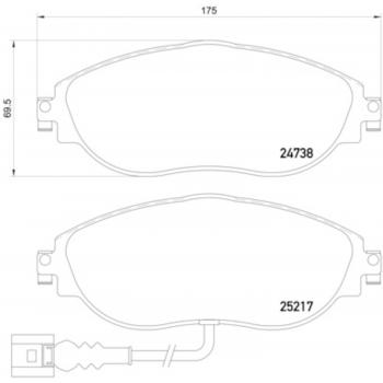 2013 Volkswagen CC Disc Brake Pad Front Hella Pagid 355015921 image 1 of 2