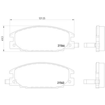 1989 Isuzu Pickup Disc Brake Pad Front Hella Pagid 355016341 image 2 of 2