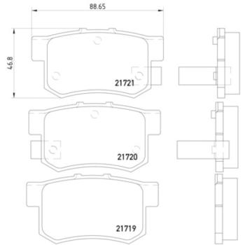 2006 Acura TSX Disc Brake Pad Rear Hella Pagid 355016451 image 2 of 2