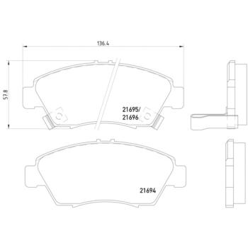 2005 Acura RSX Disc Brake Pad Front Hella Pagid 355016461 image 2 of 2