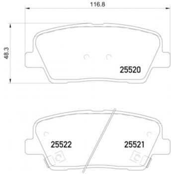 2019 Genesis G70 Disc Brake Pad Rear Hella Pagid 355020101 image 1 of 1
