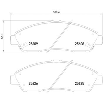 2019 Acura MDX Disc Brake Pad Front Hella Pagid 355020211 image 1 of 1
