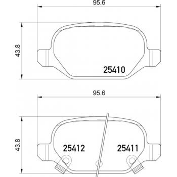 2013 Fiat 500 Disc Brake Pad Rear Hella Pagid 355020751 image 1 of 1
