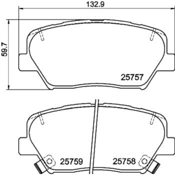 2013 Hyundai Santa Fe Sport Disc Brake Pad Front Hella Pagid 355020871 image 3 of 4