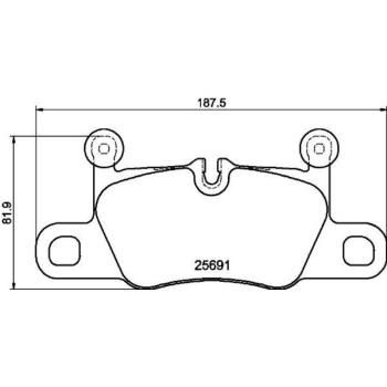 2019 Porsche 911 Disc Brake Pad Rear Hella Pagid 355021351 image 2 of 2