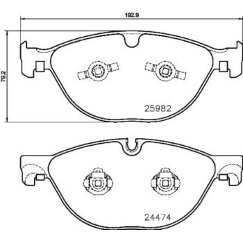 2018 Jaguar F-Type Disc Brake Pad Front Hella Pagid 355021381 image 2 of 2