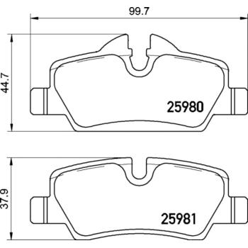 2014 Mini Cooper Disc Brake Pad Rear Hella Pagid 355021481 image 4 of 4