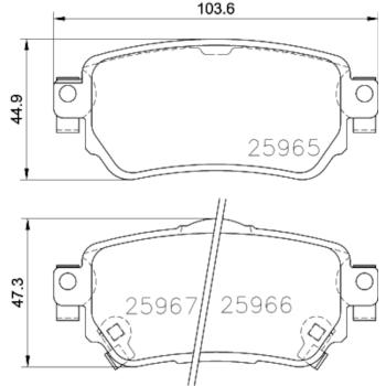 2019 Nissan Rogue Sport Disc Brake Pad Rear Hella Pagid 355021491 image 3 of 4