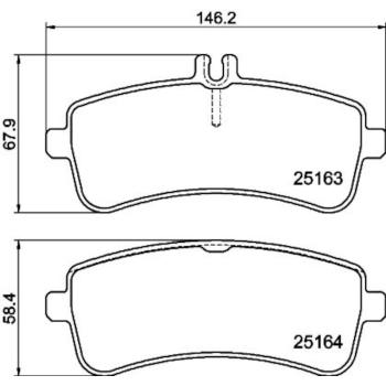 2019 Mercedes-Benz AMG GT Disc Brake Pad Rear Hella Pagid 355021521 image 2 of 2