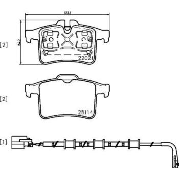 2014 Jaguar XKR Disc Brake Pad Rear Hella Pagid 355021561 image 2 of 2