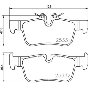 2024 Mini Cooper Disc Brake Pad Rear Hella Pagid 355021681 image 4 of 4