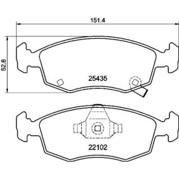 2013 Fiat 500 Disc Brake Pad Front Hella Pagid 355021751 image 2 of 2