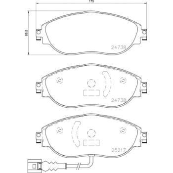 2018 Audi S3 Disc Brake Pad Front Hella Pagid 355021971 image 4 of 4