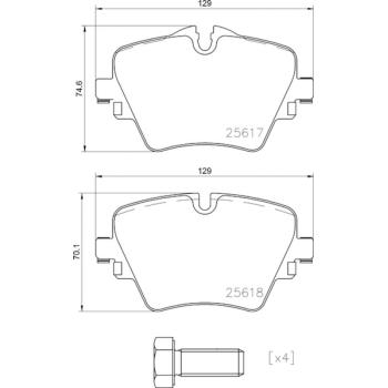 2023 Mini Cooper Countryman Disc Brake Pad Front Hella Pagid 355023131 image 4 of 4