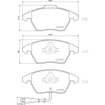 2008 Audi A3 Disc Brake Pad Front Hella Pagid 355023161 image 3 of 4
