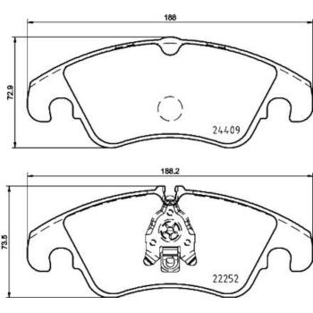 2009 Audi Q5 Disc Brake Pad Front Hella Pagid 355023221 image 2 of 2