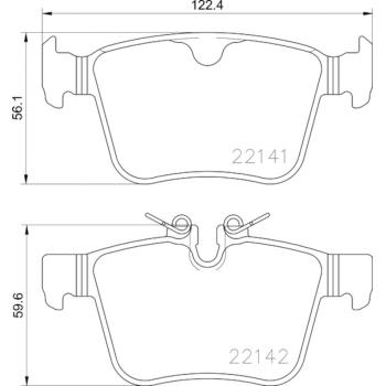 2021 Land Rover Range Rover Evoque Disc Brake Pad Rear Hella Pagid 355023361 image 4 of 4