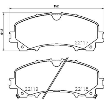 2014 Infiniti Q50 Disc Brake Pad Front Hella Pagid 355024621 image 3 of 4