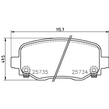 2023 Jeep Cherokee Disc Brake Pad Rear Hella Pagid 355024701 image 1 of 1