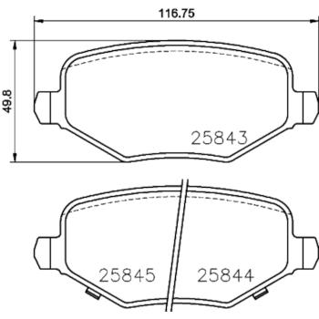 2012 Ram C/V Disc Brake Pad Rear Hella Pagid 355024811 image 1 of 1