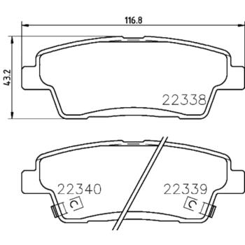 2017 Genesis G80 Disc Brake Pad Rear Hella Pagid 355024841 image 3 of 4