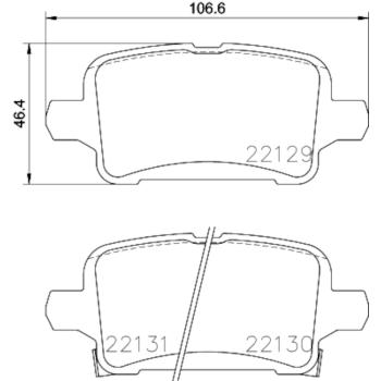 2019 Chevrolet Bolt EV Disc Brake Pad Rear Hella Pagid 355024911 image 3 of 4