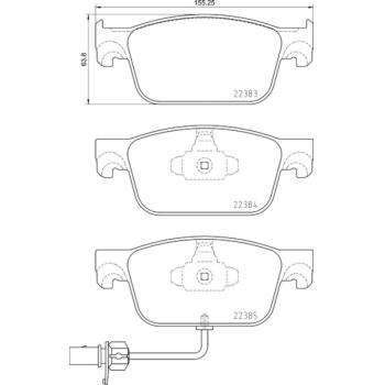 2018 Audi A4 Disc Brake Pad Front Hella Pagid 355024951 image 3 of 4