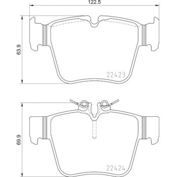 2019 Mercedes-Benz GLC300 Disc Brake Pad Rear Hella Pagid 355024991 image 4 of 4