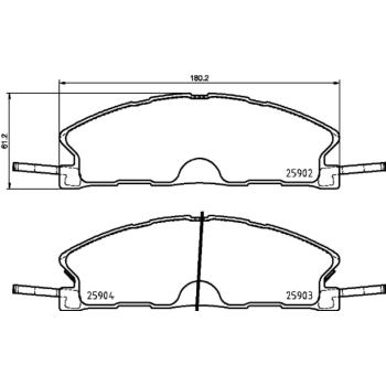 2018 Lincoln MKT Disc Brake Pad Front Hella Pagid 355025071 image 1 of 1