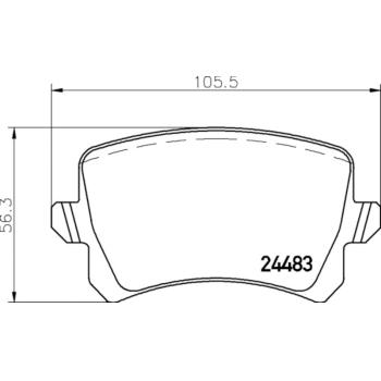 2013 Volkswagen CC Disc Brake Pad Rear Hella Pagid 355025331 image 2 of 2