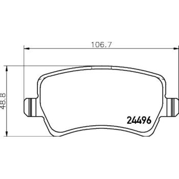 2013 Land Rover Range Rover Evoque Disc Brake Pad Rear Hella Pagid 355025411 image 2 of 2