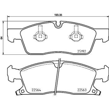 2013 Dodge Durango Disc Brake Pad Front Hella Pagid 355025541 image 3 of 4