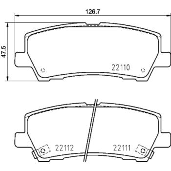 2022 Ford Mustang Disc Brake Pad Rear Hella Pagid 355036441 image 1 of 1