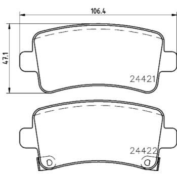 2013 Cadillac XTS Disc Brake Pad Rear Hella Pagid 355037651 image 3 of 4