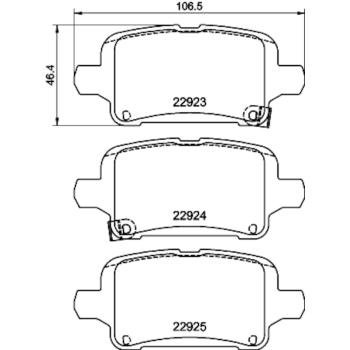 2019 Chevrolet Equinox Disc Brake Pad Rear Hella Pagid 355037721 image 4 of 4