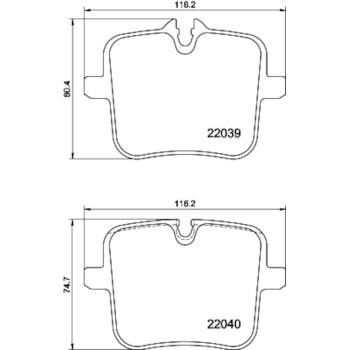 2017 BMW M760i xDrive Disc Brake Pad Rear Hella Pagid 355037991 image 4 of 4