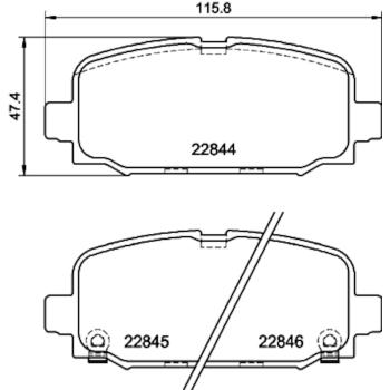 2018 Jeep Compass Disc Brake Pad Rear Hella Pagid 355039411 image 1 of 1