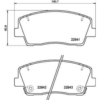 2019 Genesis G70 Disc Brake Pad Front Hella Pagid 355039921 image 1 of 1