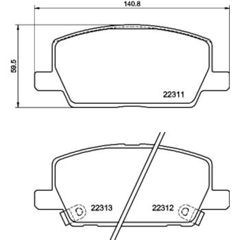 2018 Buick Encore Disc Brake Pad Front Hella Pagid 355040001 image 4 of 4