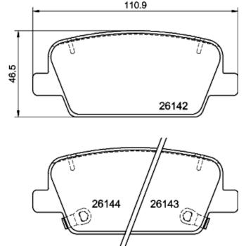 2021 Hyundai Palisade Disc Brake Pad Rear Hella Pagid 355040081 image 1 of 1