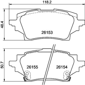 2019 Toyota C-HR Disc Brake Pad Rear Hella Pagid 355040221 image 4 of 4